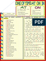 Worksheet 3. Prepositions in On At. Marilyn