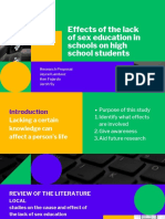 Effects of The Lack of Sex Education in Schools On High School Students