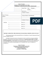 Underground Storage Tank Installation Checklist: (Photo)