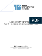 05 Exercicios Com Estruturas de Decisao LOGICA DE PROGRAMACAO IMD