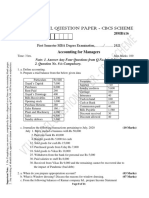 Vtu Model Question Paper - Cbcs Scheme: Accounting For Managers