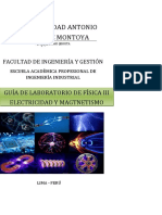 Uníversídad Antonío de Montoya: Guía de Laboratorío de Físíca Ííí Electrícídad Y Magtnetísmo