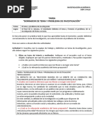 S2 - Tarea - Borrador Del Tema y Problema de Investigación