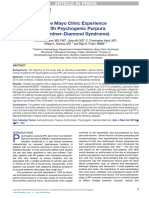 The Mayo Clinic Experience With Psychogenic Purpura (Gardner-Diamond Syndrome)