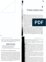 Creswell: Chapter 3 Designing Qualitative Study