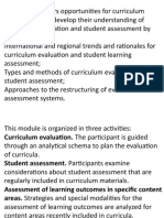 Evaluation in Curriculum Development