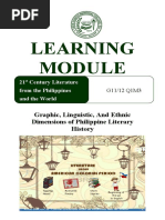 Learning: Graphic, Linguistic, and Ethnic Dimensions of Philippine Literary History