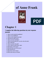 Diary of Anne Frank: Complete The Following Questions in Your Response Journal