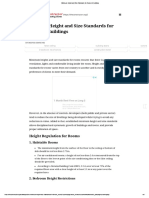 Minimum Height and Size Standards For Rooms in Buildings