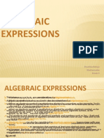 Algebraic Expressions: Shashika Boteju Mathematics Grade 9