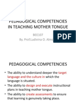 Pedagogical Competencies in Teaching Mother Tongue