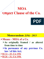 MOA Object Clause of The Co