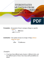 Differentiates Permutation From Combination of N Objects Taken R at A Time