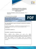 Guía de Actividades y Rúbrica de Evaluación - Paso 1 - Planeación