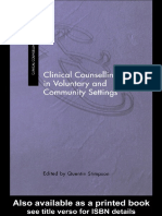 Clinical Counseling in Voluntary and Community Setting