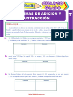 Problemas-de-Adición-y-Sustracción - Cuarto-Grado-de-Primaria