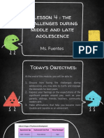 PD Lesson 4 Challenges of Middle and Late Adolescence