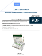 Alerta Invima - Propofol 200mg - 20gr Emulsión Inyectable