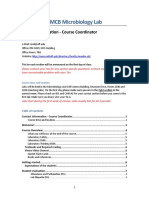 Syllabus For MCB Microbiology Lab: Contact Information - Course Coordinator