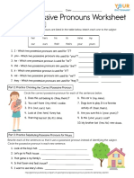 Basic Possessive Pronouns Worksheet