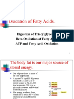 Digestion of Triacylglycerols Beta-Oxidation of Fatty Acids ATP and Fatty Acid Oxidation