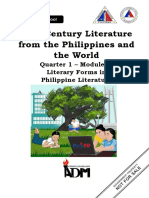 21st Century Literature From The Philippines and The World: Quarter 1 - Module 1: Literary Forms in Philippine Literature