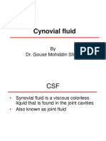 Cynovial Fluid: by Dr. Gouse Mohiddin Shaik