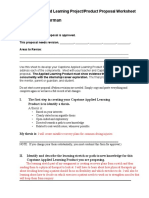 Anna Behrman: Capstone Applied Learning Project/Product Proposal Worksheet