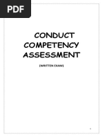 Conduct Competency Assessment: (Written Exam)