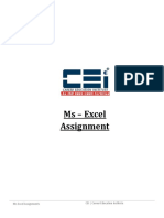 Ms - Excel Assignment