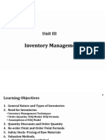 Unit III Inventory Management