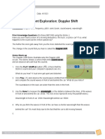 Student Exploration: Doppler Shift: Vocabulary: Doppler Shift, Frequency, Pitch, Sonic Boom, Sound Waves, Wavelength