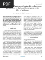 The Effect of Planning and Leadership On Employee Performance in The Local Government of The City of Makassar