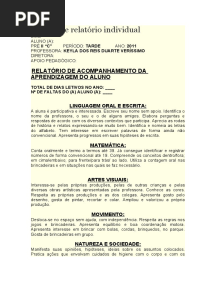 Modelo de Relatorio Individual