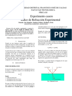 LABORATORIO 5 FISICA III (Calculo de Indice de Refraccion Experimental)