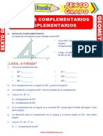 Ángulos Complementarios y Suplementarios para Sexto Grado de Primaria