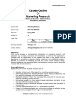 Course Outline of Marketing Research (For MBA)