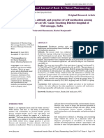 Study of Knowledge, Attitude and Practice of Self Medication Among Health Care Workers at MC Gann Teaching District Hospital of Shivamogga, India