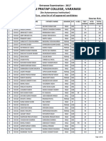 B.A. Entrance Exam. 2017 Cross List