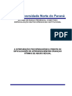 A Intervenção Psicopedagógica Frente Às Dificuldades de Aprendizagem em Crianças Vítimas de Abuso Sexual