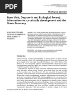 Buen Vivir, Degrowth and Ecological Swaraj: Alternatives To Sustainable Development and The Green Economy