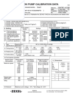 Injection Pump Calibration Data: 1. Test Conditions