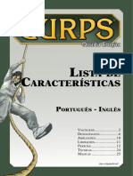 GURPS 4 Ed - Lista de Características