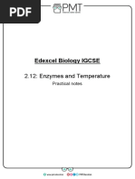 Edexcel Biology IGCSE: 2.12: Enzymes and Temperature