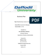 Business Plan: Topic: Manufacturing Consumer Goods