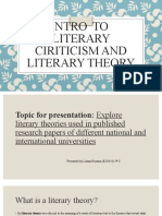 Intro To Literary Ciriticism and Literary Theory