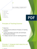 Principles of Teaching Grammar