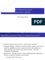 EC302 Political Economics Game Theory Refresher: Prof. Ronny Razin