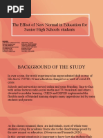 The Effect of New Normal in Education For Senior High Schools Students