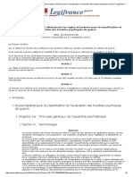 Décret Du 10 Janvier 1992 Déterminant Les Règles Et Barèmes Pour La Classification Et L'évaluation Des Troubles Psychiques de Guerre - Leg